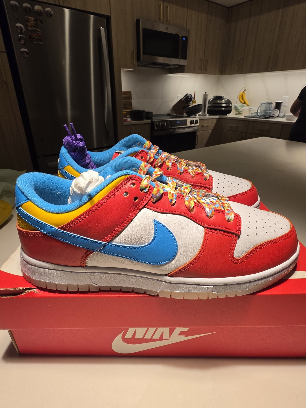 Nike Dunk Low QS Fruity Pebbles - LBJ - Size 8.5 - Picture 2 of 7
